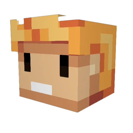 nuzvi2000 Minecraft avatar head, 3D render