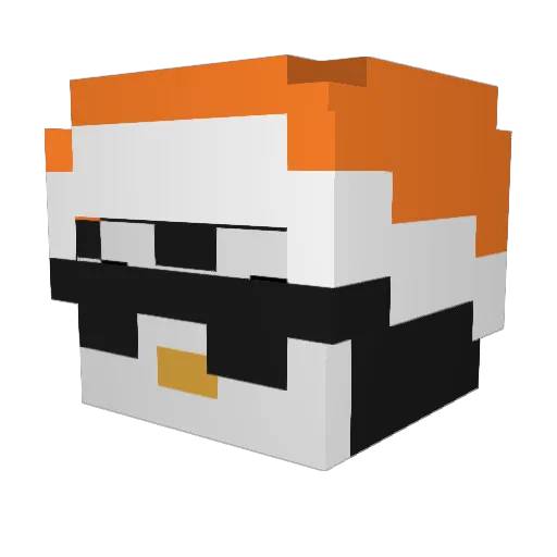 nvby Minecraft avatar head, 3D render