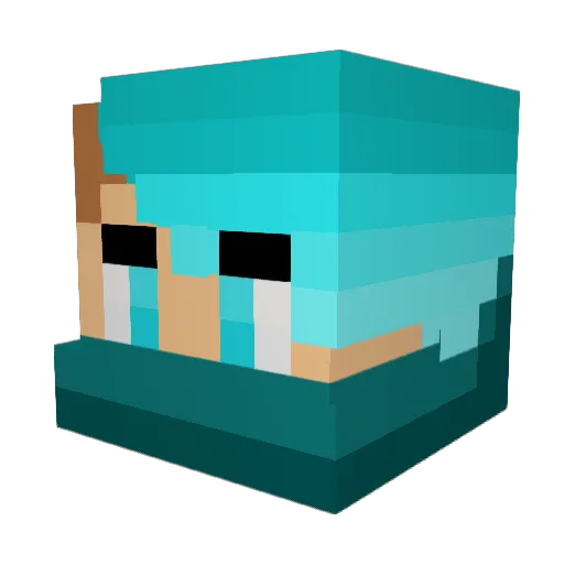 nvmdom Minecraft avatar head, 3D render