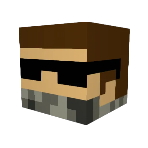 nvurgait Minecraft avatar head, 3D render