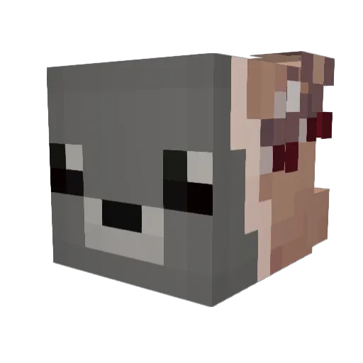 nvuz Minecraft avatar head, 3D render