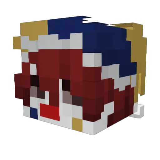 nxbers Minecraft avatar head, 3D render