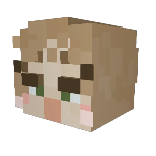nyabiet Minecraft avatar head, 3D render