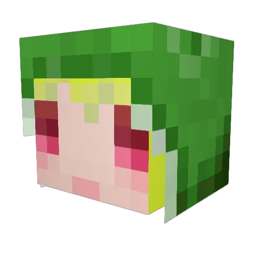 nyabiki Minecraft avatar head, 3D render
