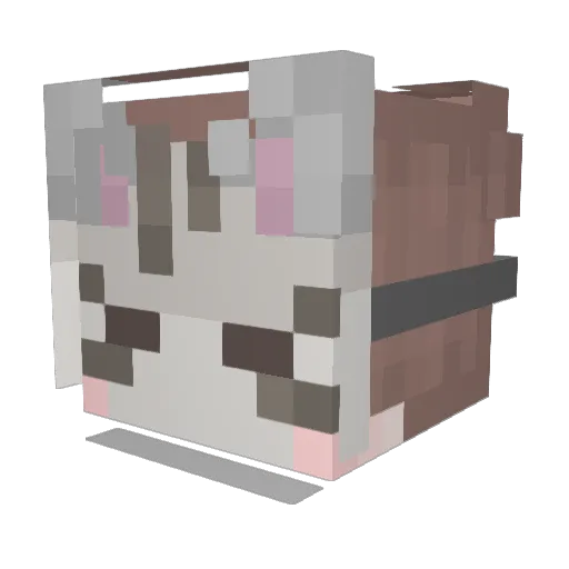 nyangsen Minecraft avatar head, 3D render