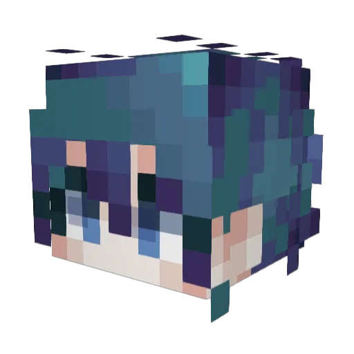 nyaniiku Minecraft avatar head, 3D render