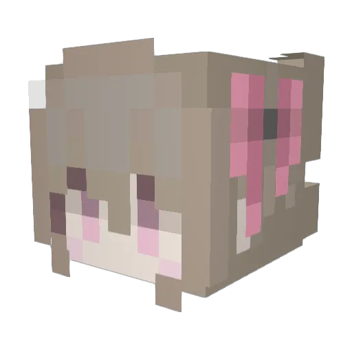 nyanmofu Minecraft avatar head, 3D render