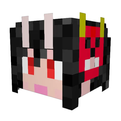 nyannko2 Minecraft avatar head, 3D render