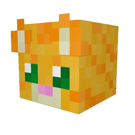 nyapaw Minecraft avatar head, 3D render