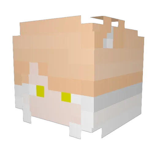 nyaruga01 Minecraft avatar head, 3D render