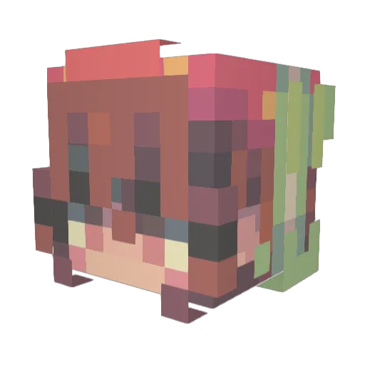 nyatsuku Minecraft avatar head, 3D render