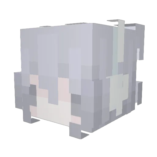 nyaxou Minecraft avatar head, 3D render