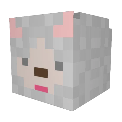 nyazu05 Minecraft avatar head, 3D render