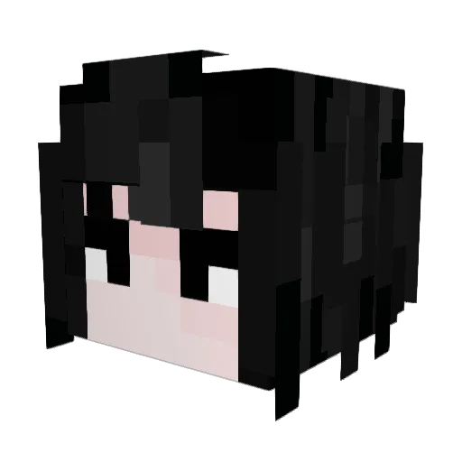 nyctophiilia Minecraft avatar head, 3D render