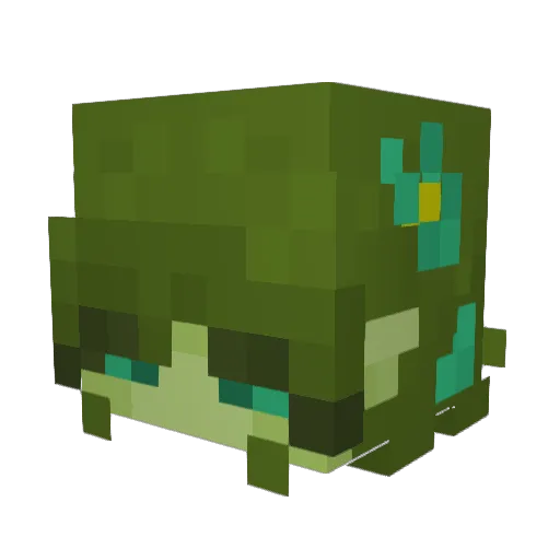 nymphaeales Minecraft avatar head, 3D render