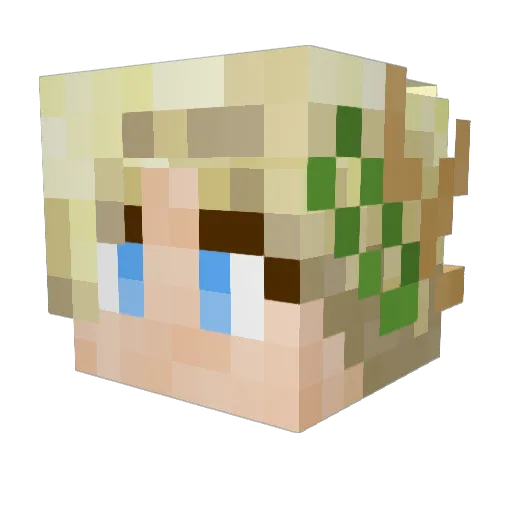 nyokie Minecraft avatar head, 3D render