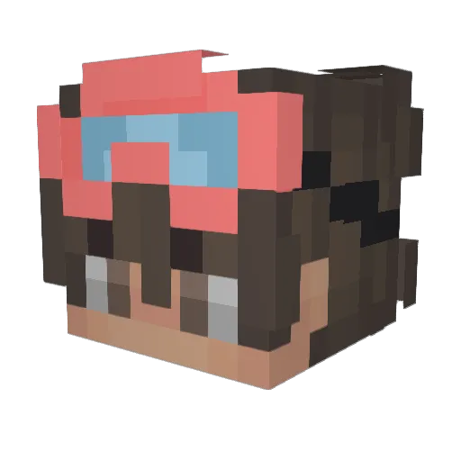 nyutut Minecraft avatar head, 3D render