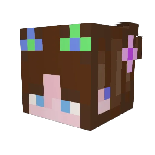 nyxiefae Minecraft avatar head, 3D render