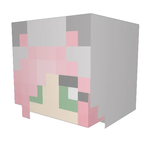 oALANAo Minecraft avatar head, 3D render