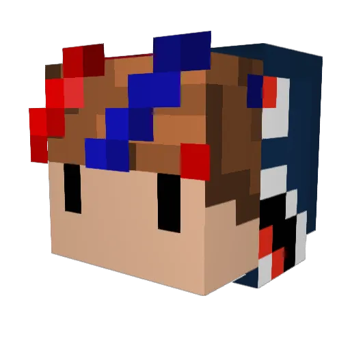 oHeroic Minecraft avatar head, 3D render