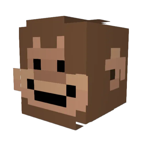 oIced Minecraft avatar head, 3D render