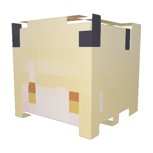 oLong Minecraft avatar head, 3D render