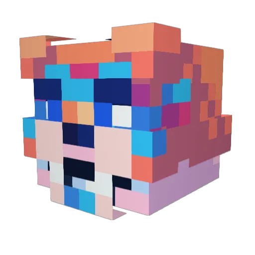 oRuthful Minecraft avatar head, 3D render