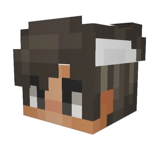 oSnowy Minecraft avatar head, 3D render