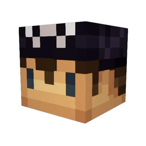 oStained Minecraft avatar head, 3D render