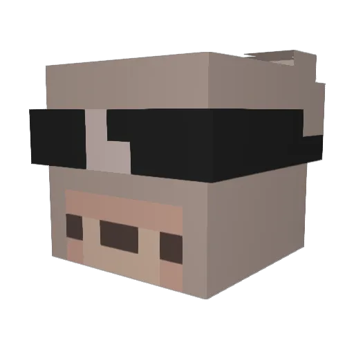 oWhqle Minecraft avatar head, 3D render