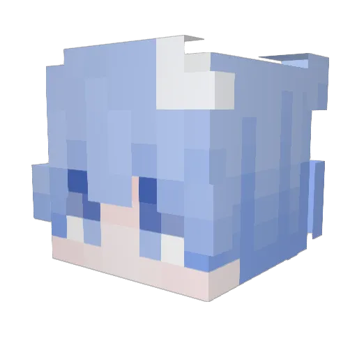 oYuki_ Minecraft avatar head, 3D render