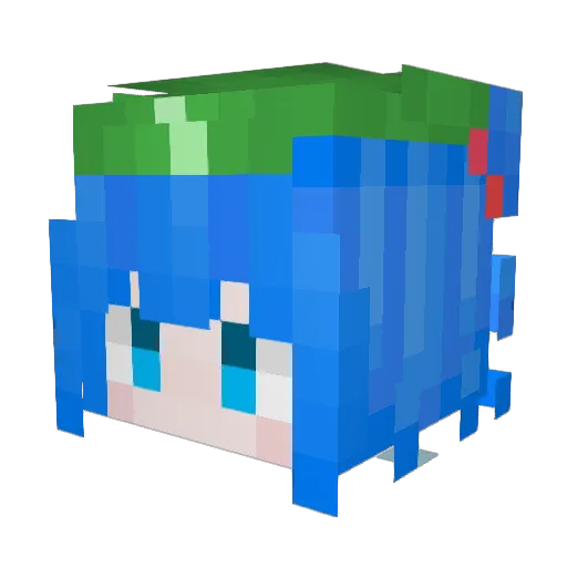 o_OTZ Minecraft avatar head, 3D render