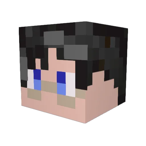 o_b_a Minecraft avatar head, 3D render