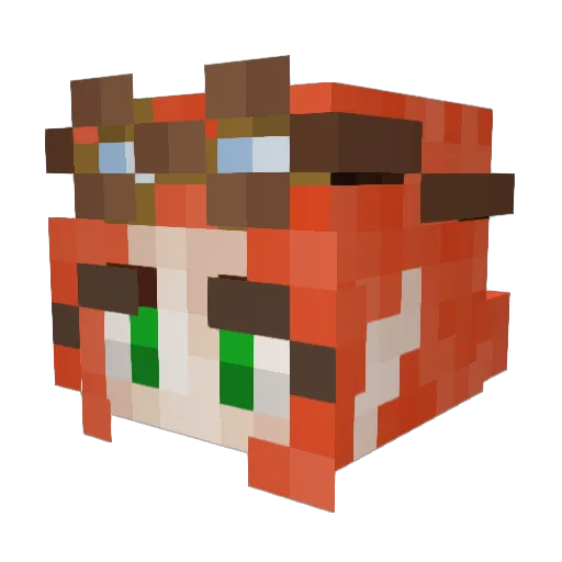 oakenwolf Minecraft avatar head, 3D render