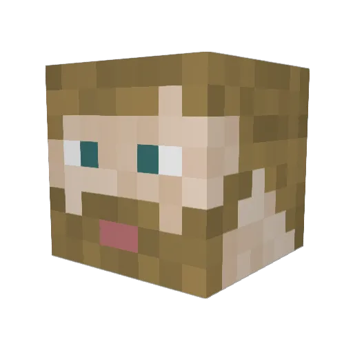 oakwulf Minecraft avatar head, 3D render