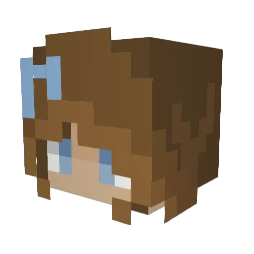 oandj Minecraft avatar head, 3D render