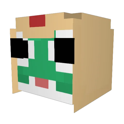 oatmilku Minecraft avatar head, 3D render
