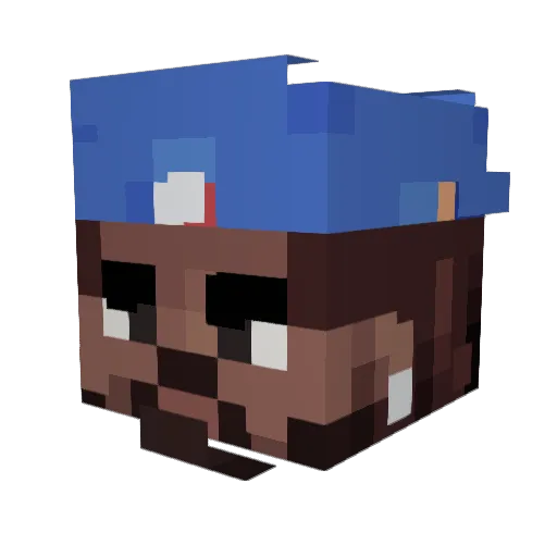 obamin Minecraft avatar head, 3D render