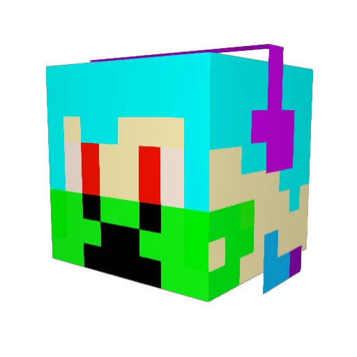 obiage Minecraft avatar head, 3D render