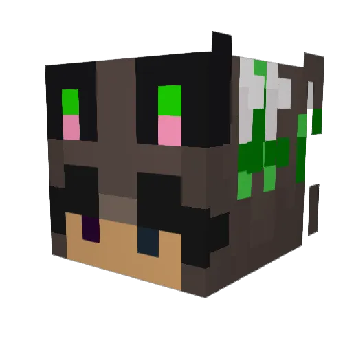 obsidian_ok Minecraft avatar head, 3D render