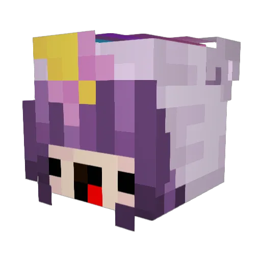 obsidine Minecraft avatar head, 3D render