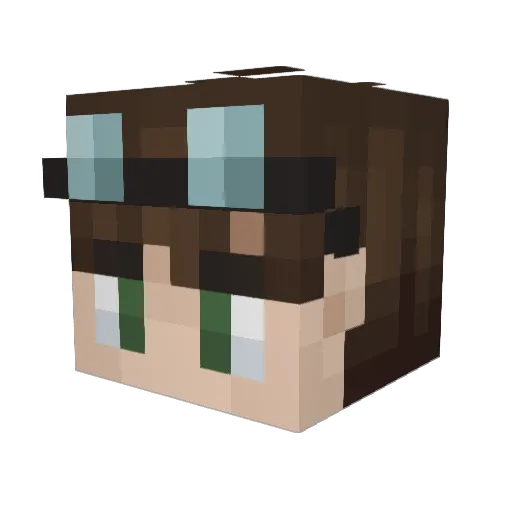 obsidyan Minecraft avatar head, 3D render