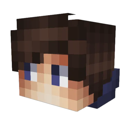 obvTiger Minecraft avatar head, 3D render