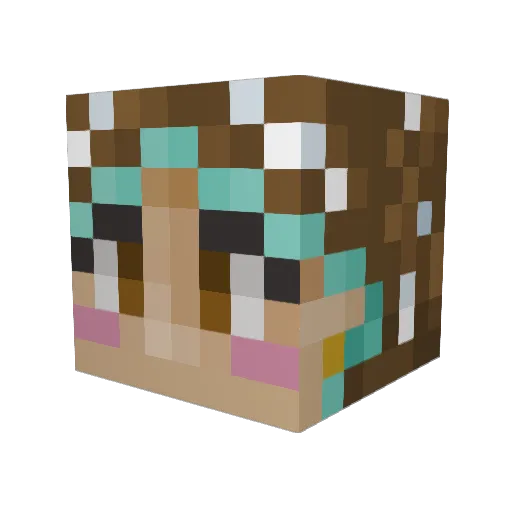 obviee Minecraft avatar head, 3D render