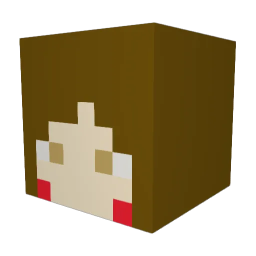 ochamidayooon Minecraft avatar head, 3D render