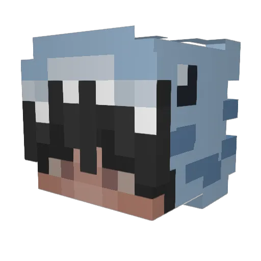 ocnh Minecraft avatar head, 3D render
