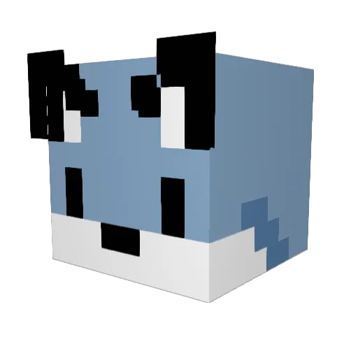 ocqpied Minecraft avatar head, 3D render