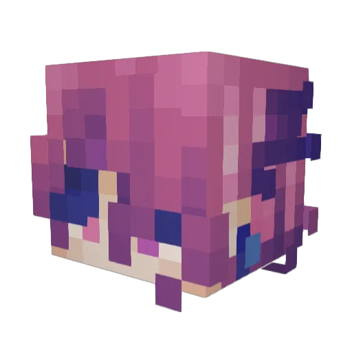 ocultism Minecraft avatar head, 3D render