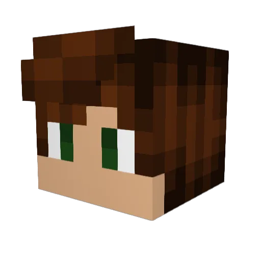 offLarry Minecraft avatar head, 3D render