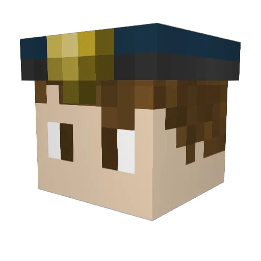 officervalve Minecraft avatar head, 3D render